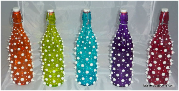 bouteilles colorées en verre bouchon limonade et silicone